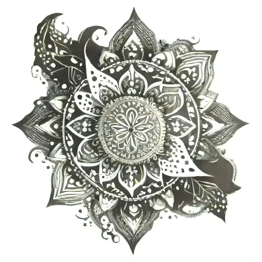 Create a tattoo blending berber symbols within a mandala motif tattoo design idea