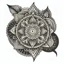Create a tattoo blending berber symbols within a mandala motif tattoo design idea
