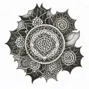 Create a tattoo blending berber symbols within a mandala motif tattoo design idea