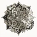 Create a tattoo blending berber symbols within a mandala motif tattoo design idea