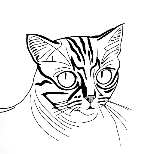 An orange cat  tattoo design idea