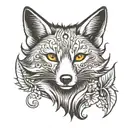 silver fox looking tattoo design idea