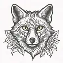 silver fox looking tattoo design idea