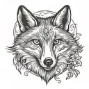 silver fox looking tattoo design idea