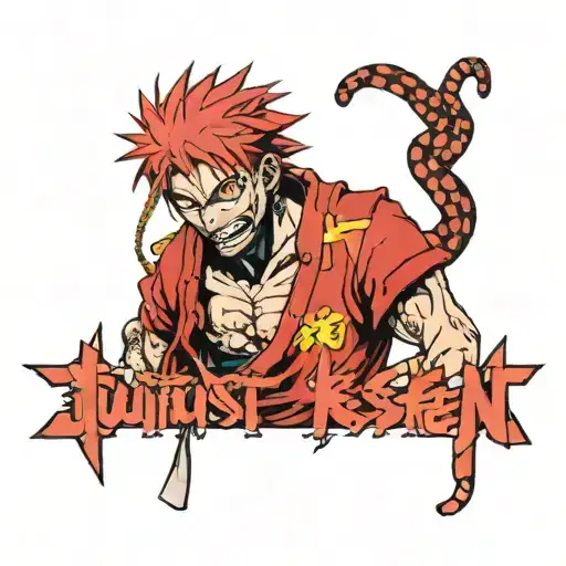 JUJUTSU KAISEN FONT + Gojo six eyes + yuta 6 stitches  tattoo design idea