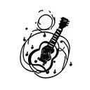 strawberry jam with guitar tattoo design idea