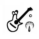 strawberry jam with guitar tattoo design idea