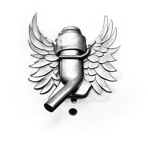 A pair of wings made up of pipe wrenches, symbolizing the client's passion for plumbing repair tattoo design idea