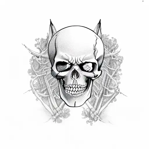 harley with skeleton tattoo design idea