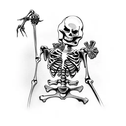 skeleton riding harley tattoo design idea