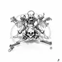 skeleton riding harley tattoo design idea