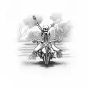 skeleton riding harley tattoo design idea