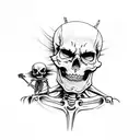 skeleton riding harley tattoo design idea
