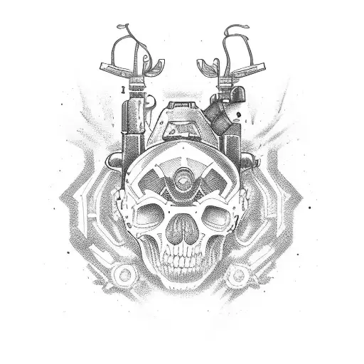 choppa gang gun  tattoo design idea