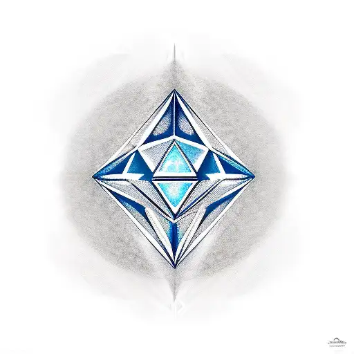 diamond with music symbol tattoo design idea