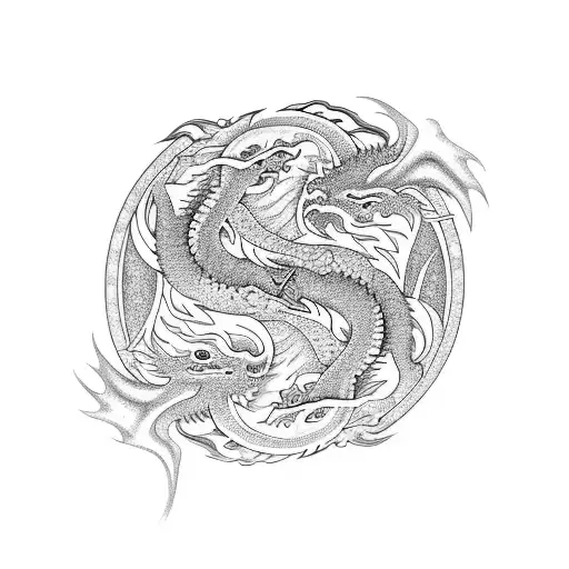Yin and Yang, the dragon reborn tattoo design idea