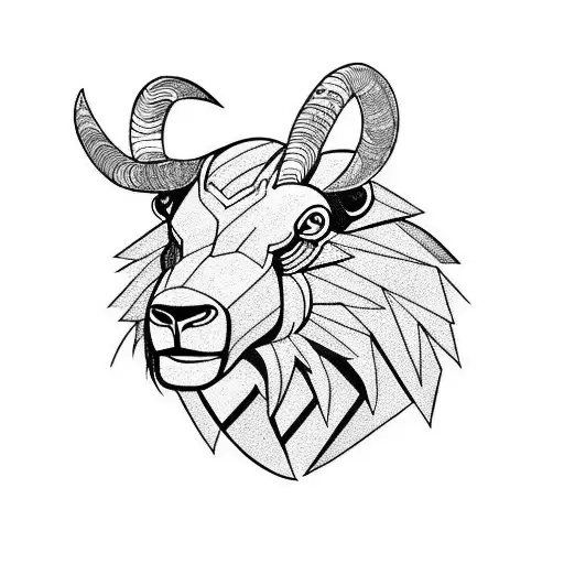 Half ram and Half wolverine  tattoo design idea