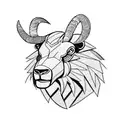 Half ram and Half wolverine  tattoo design idea