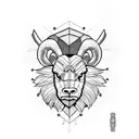 Half ram and Half wolverine  tattoo design idea