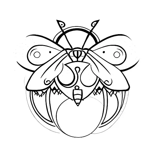 A moth with phases of the moon tattoo design idea