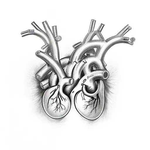 anatomically correct human heart intertwined with piston rods spark plugs nitrous bottle turbo tattoo design idea