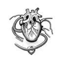 anatomically correct human heart intertwined with piston rods spark plugs nitrous bottle tattoo design idea