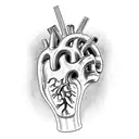 anatomically correct human heart intertwined with piston rods spark plugs nitrous bottle turbo tattoo design idea