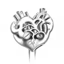 anatomically correct human heart intertwined with piston rods spark plugs nitrous bottle turbo tattoo design idea