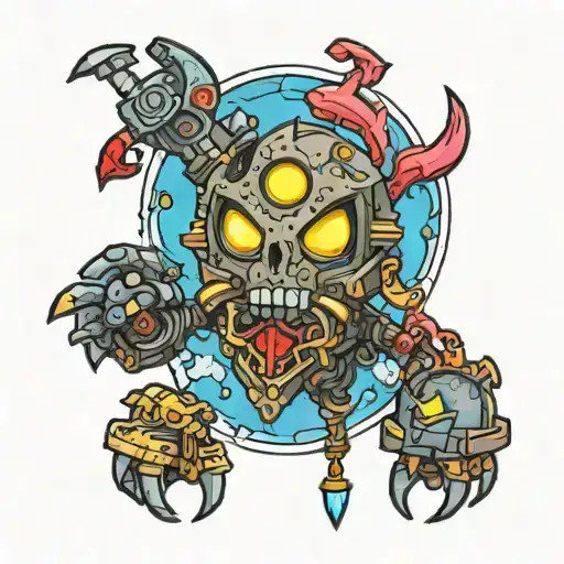 terraria moon lord video game tattoo design idea