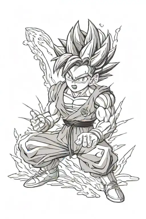 iconic gohan moments tattoo design idea