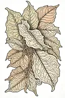 leaf brooch lotr movie with elvish writing and a beech seed  tattoo design idea