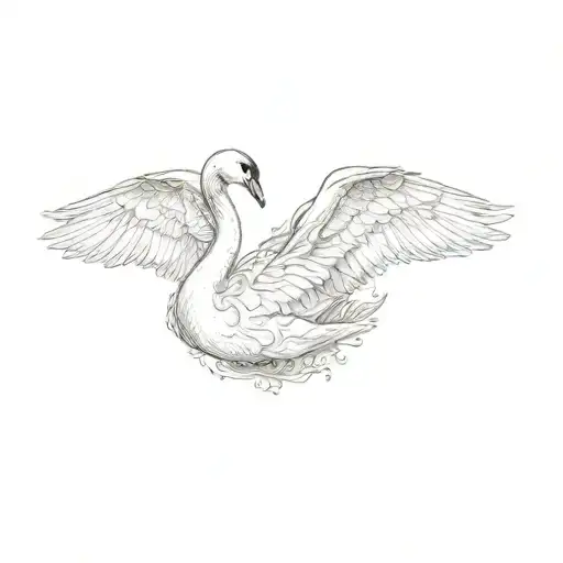 a swan tattoo design idea