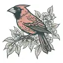 red cardinal bird tattoo design idea