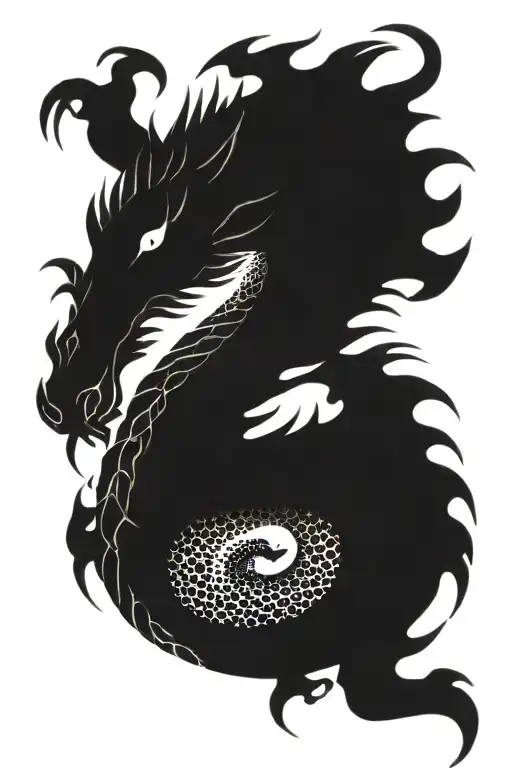 Korean style dragon tattoo design idea