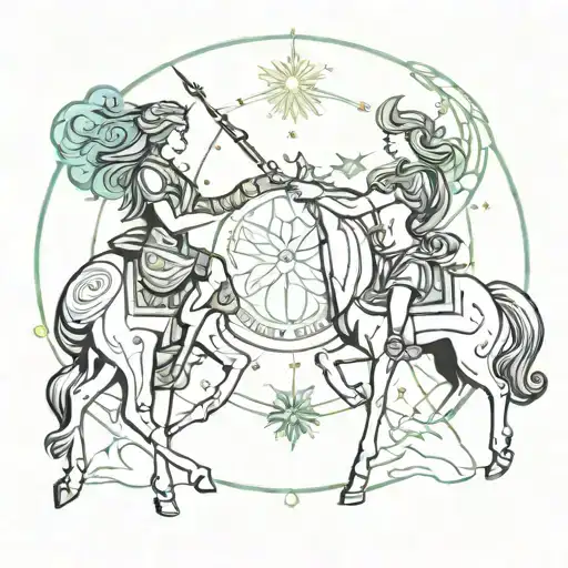 Sagittarius and gemini tattoo design idea