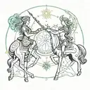 Sagittarius and gemini tattoo design idea