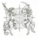 Sagittarius and gemini tattoo design idea