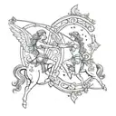 Sagittarius and gemini tattoo design idea