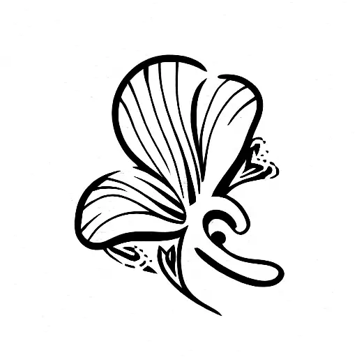 unique seashell wild pansy tattoo design idea