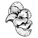 unique seashell with wild pansy tattoo design idea