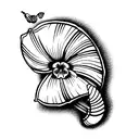 unique seashell with wild pansy tattoo design idea