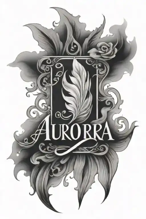 Aurora name written tattoo design idea