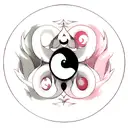 two wolves ying yang  tattoo design idea