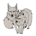 Wolf couple  tattoo design idea