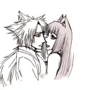 Wolf couple  tattoo design idea