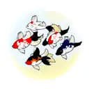 two wolves koi tattoo design idea