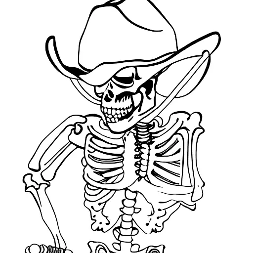 cowboy skeleton tattoo design idea