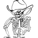 cowboy skeleton tattoo design idea