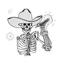 cowboy skeleton tattoo design idea