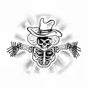 cowboy skeleton tattoo design idea